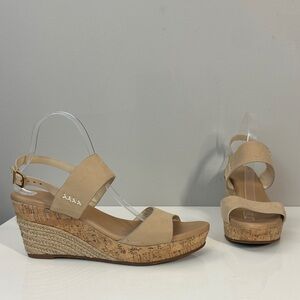 Ugg Elena Leather Wedge Sandals Size 12 Cork Summer